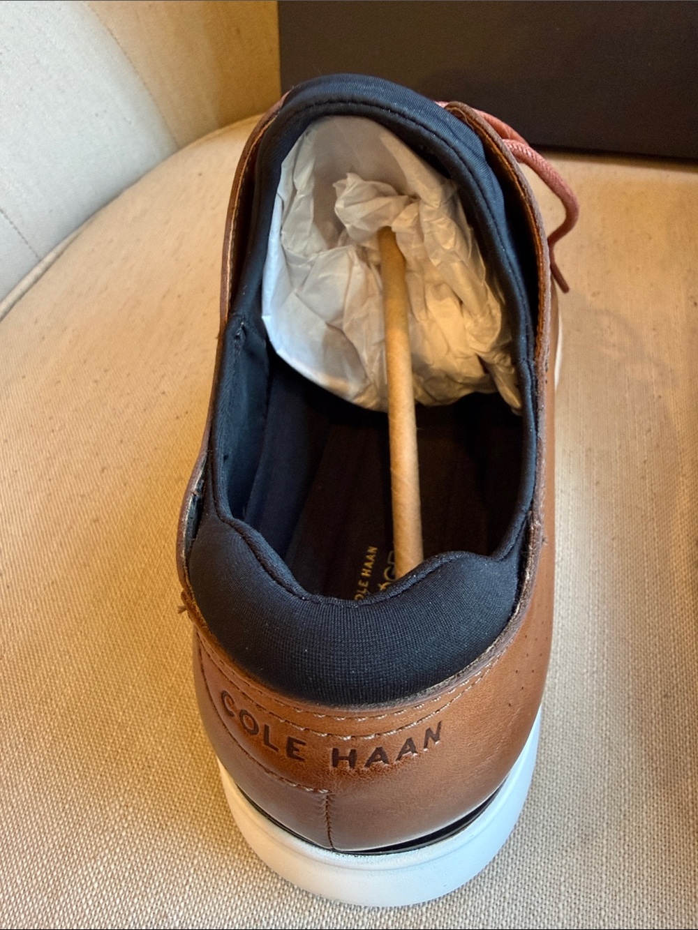 Cole Haan Brown Perforated Leather Lace-Up Oxfords - Picture 4 of 5